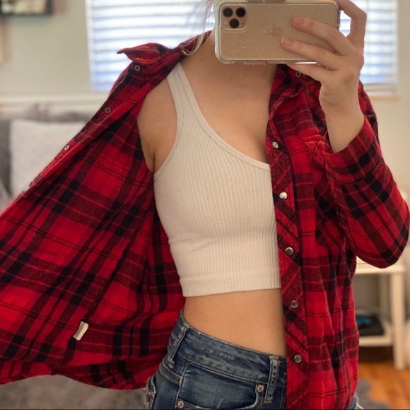 Forever 21 Black and Red Plaid Flannel - Picture 2 of 7
